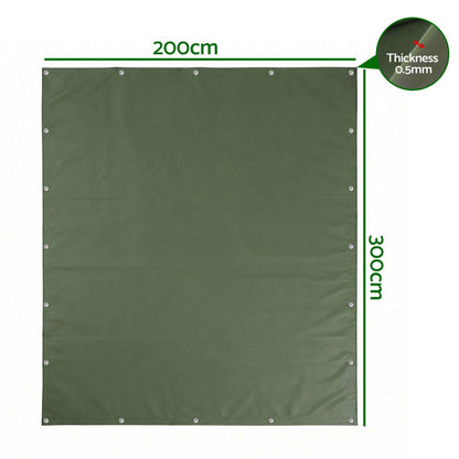 Instahut 2x3m Heavy Duty Canvas Tarp 600GSM, view 2