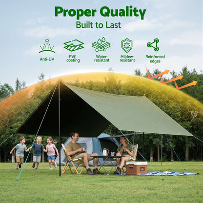 Instahut 2x3m Heavy Duty Canvas Tarp 600GSM, view 4