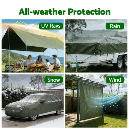 Instahut 2x3m Heavy Duty Canvas Tarp 600GSM, view 6