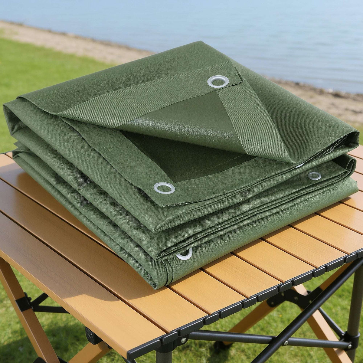 Instahut 2x3m Heavy Duty Canvas Tarp 600GSM, view 9