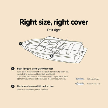 Seamanship 16–18.5ft Trailerable Boat Cover 600D, view 2