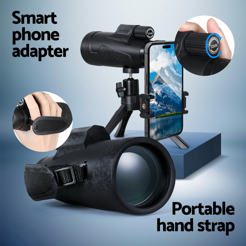 12x50 Monocular Telescope with Phone Adapter, view 5