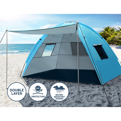 4-Person Beach Tent – Cross-Pole Shelter with Carry Bag, view 5