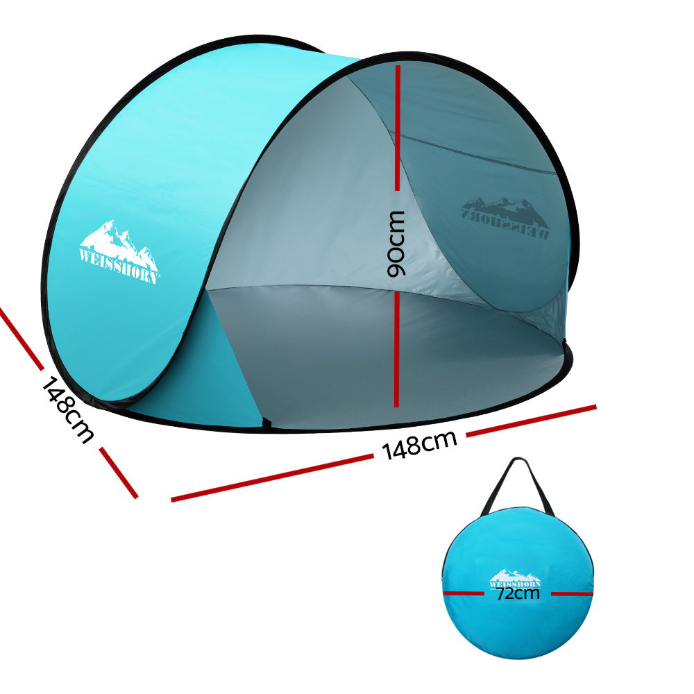 Pop Up Beach Tent 3 Person - Weisshorn Blue, view 2