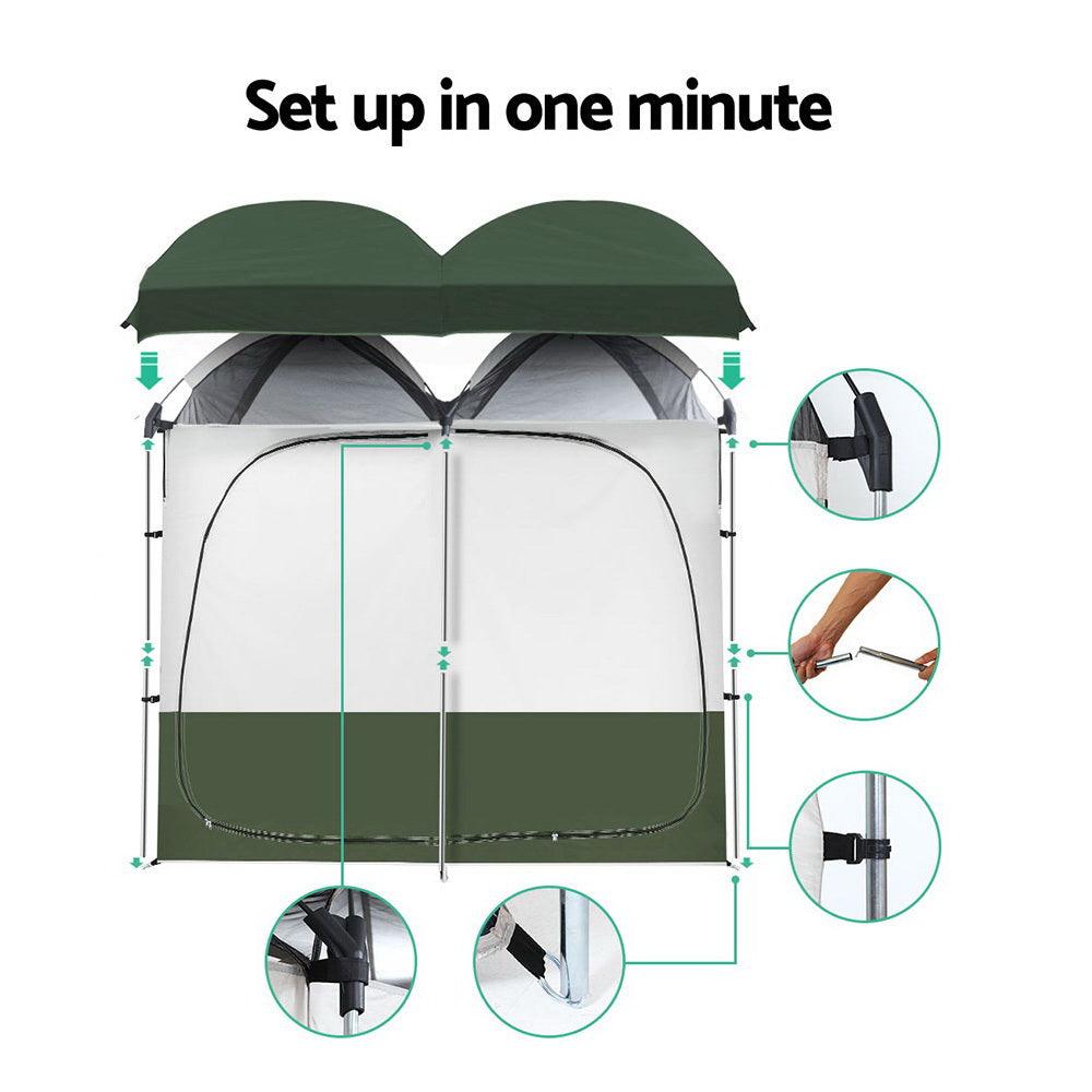 Double Shower Toilet Tent - Weisshorn Green, view 4