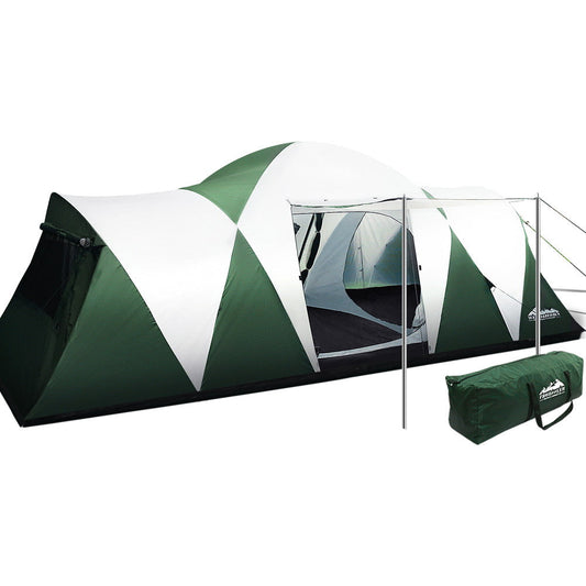 Family Camping Tent 12 Person 3 Room - Weisshorn Green