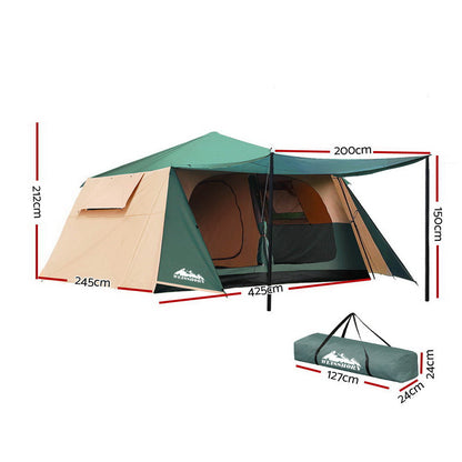 Instant Up Camping Tent 8 Person - Weisshorn Green, view 2