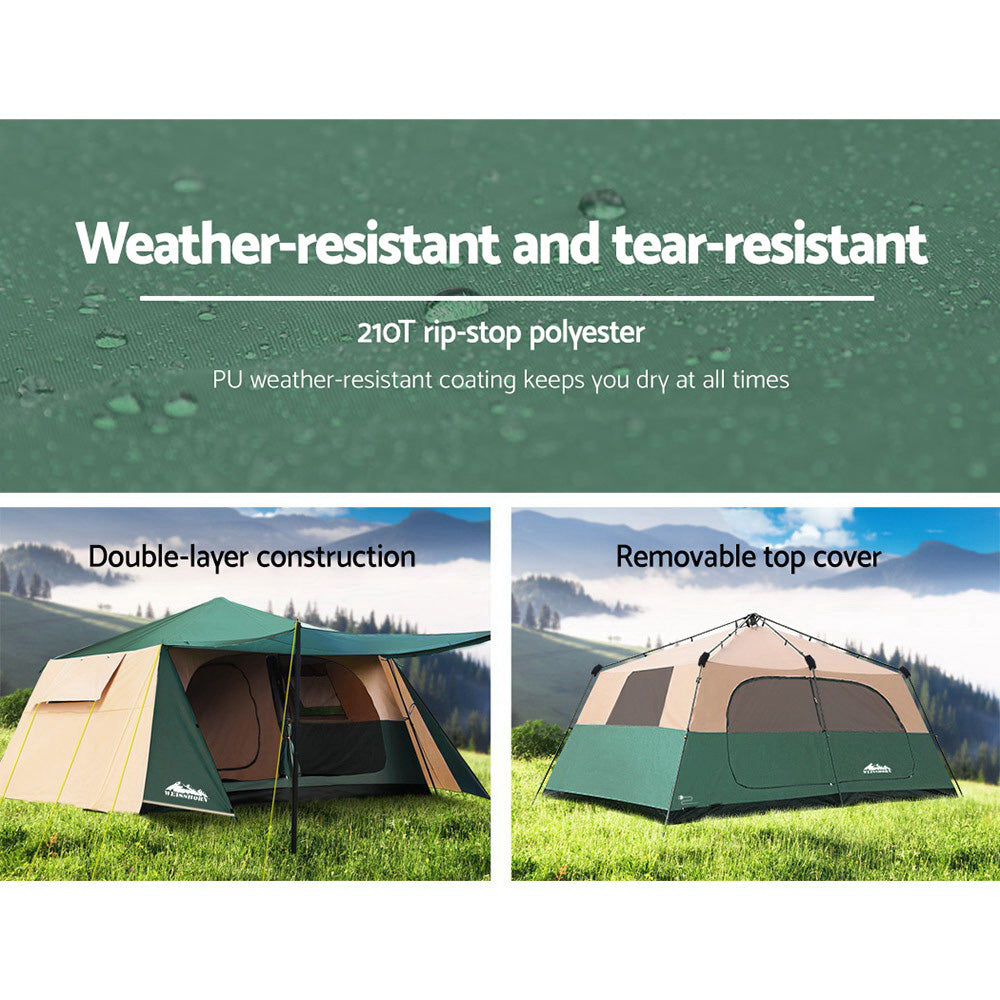 Instant Up Camping Tent 8 Person - Weisshorn Green, view 4