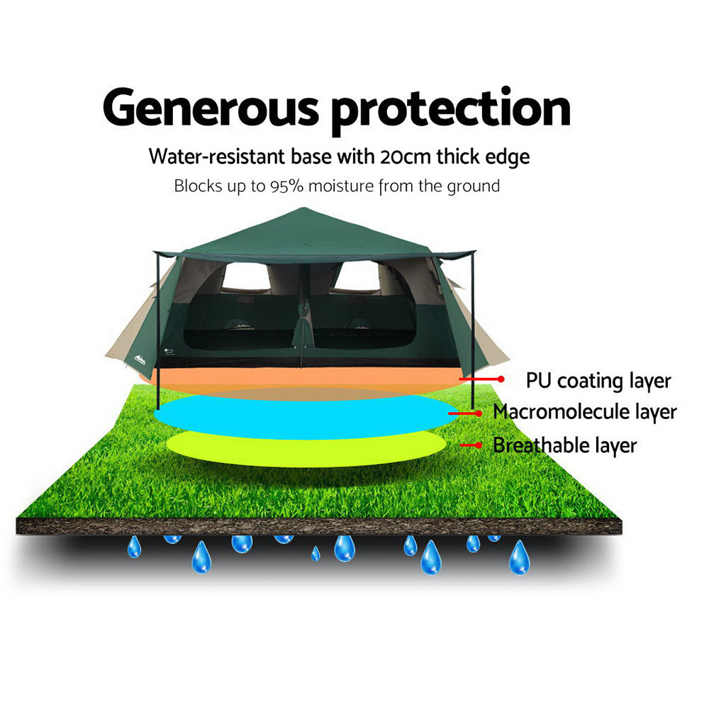 Instant Up Camping Tent 8 Person - Weisshorn Green, view 5