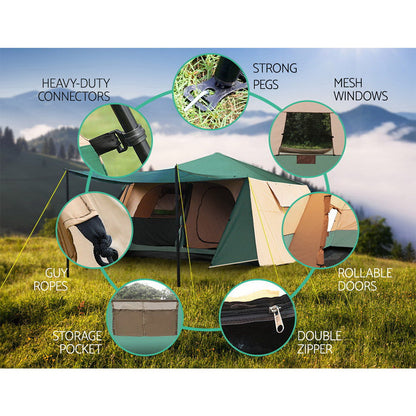 Instant Up Camping Tent 8 Person - Weisshorn Green, view 6
