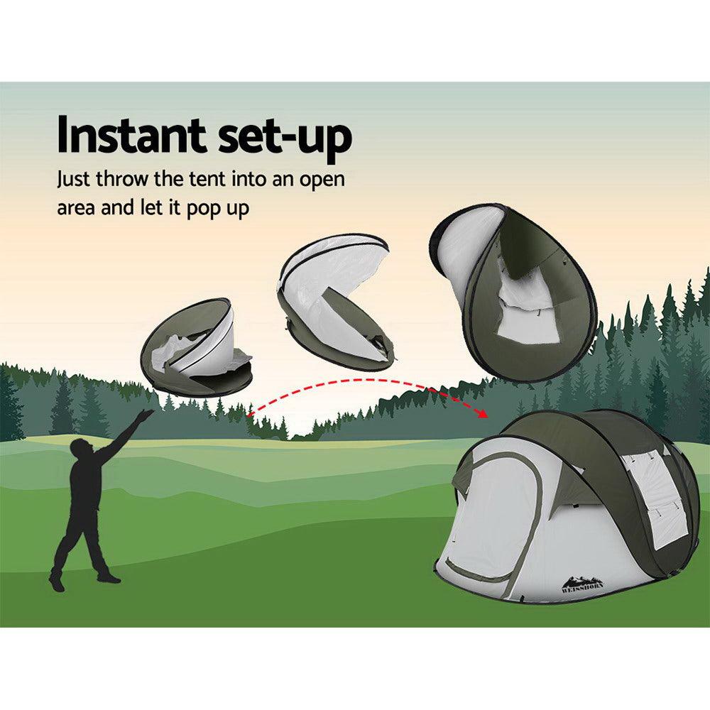Instant Up Camping Tent 5 Person - Weisshorn Green, view 4