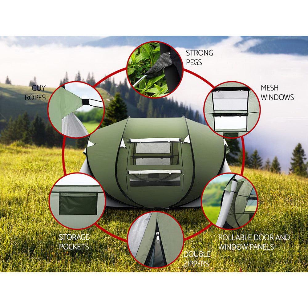 Instant Up Camping Tent 5 Person - Weisshorn Green, view 5