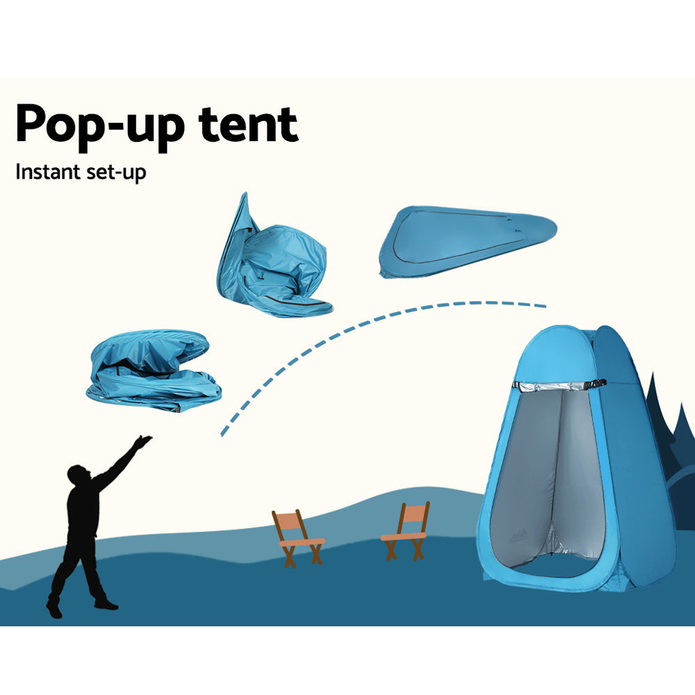 Pop Up Shower Toilet Tent - Weisshorn Blue, view 4