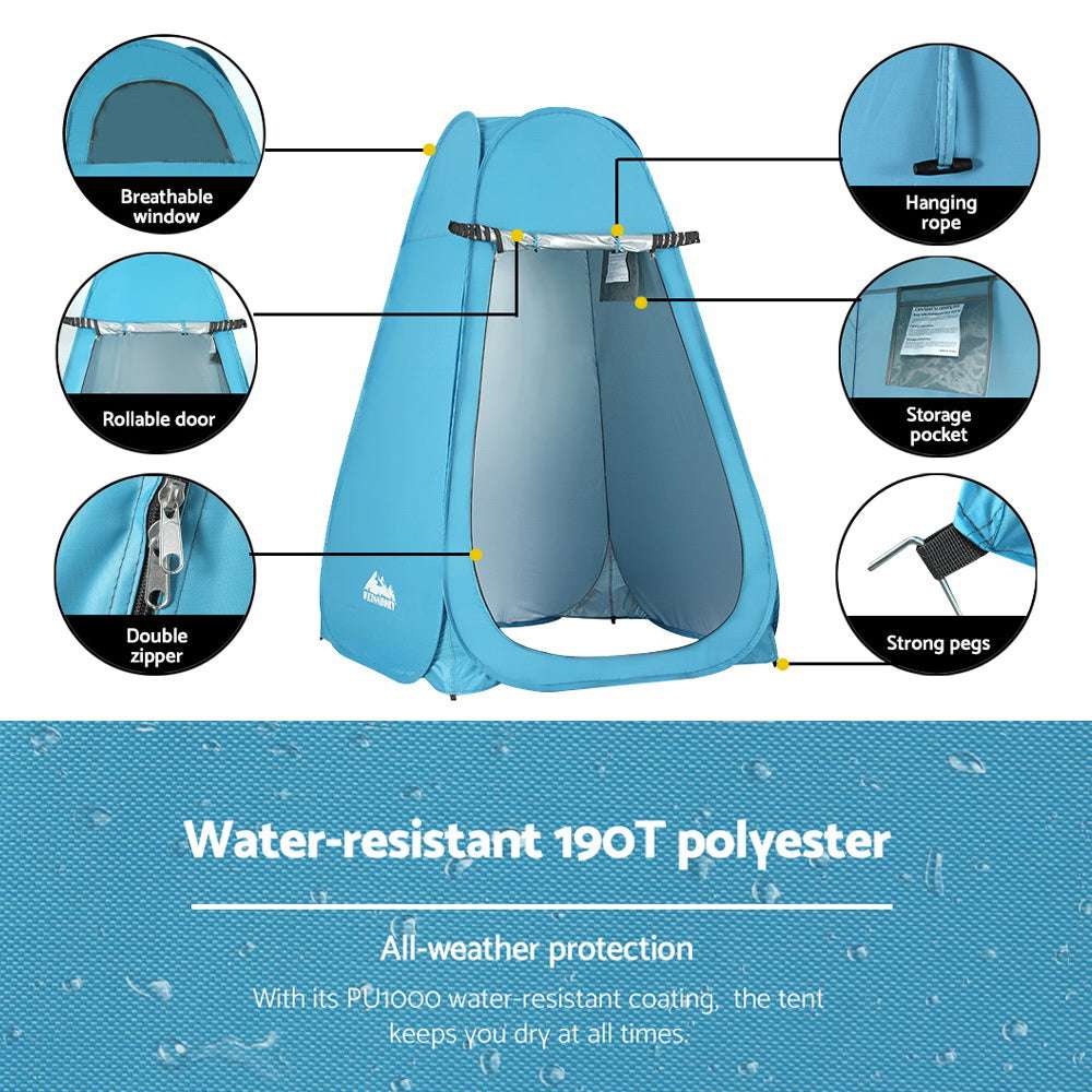 Pop Up Shower Toilet Tent - Weisshorn Blue, view 6