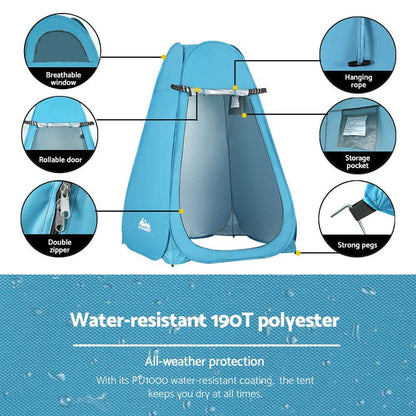 Pop Up Shower Toilet Tent - Weisshorn Blue, view 6