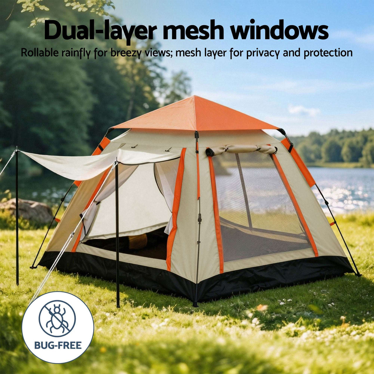 Pop-Up Camping Tent – 3–4 Person Instant Setup, view 4