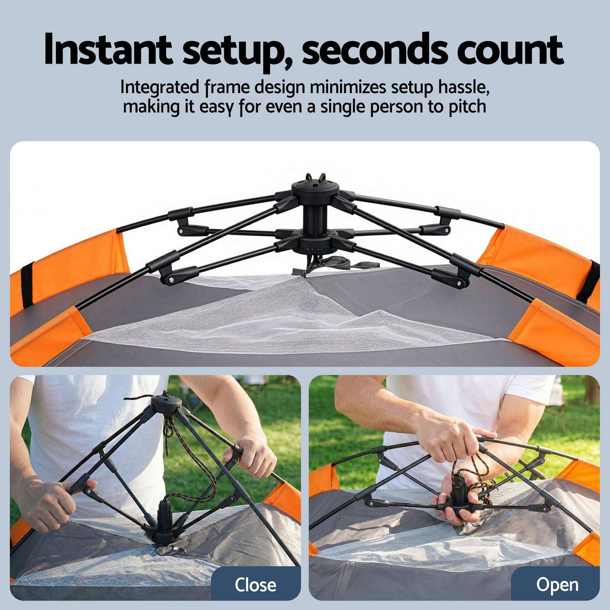 Weisshorn 2 Person Instant Pop-Up Camping Tent, view 5