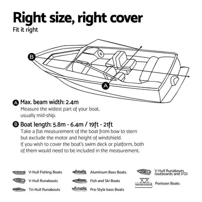 Seamanship 19–21ft Trailerable Boat Cover – Black, view 3