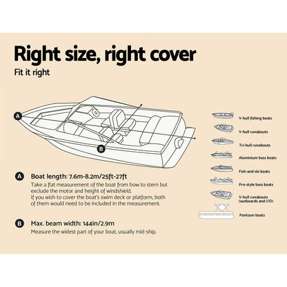 Seamanship Boat Cover 25–27ft Trailerable 600D Heavy Duty, view 2