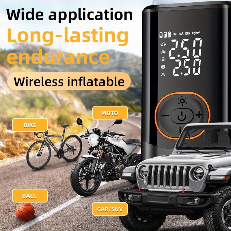 Rechargeable Tyre Inflator 150PSI with LED Light, view 5