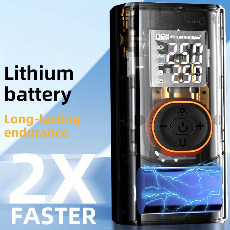 Rechargeable Tyre Inflator 150PSI with LED Light, view 7