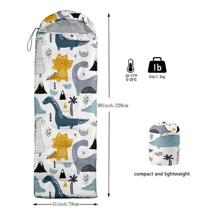 Dinosaur Kids Sleeping Bag – Lightweight & Compact, view 5