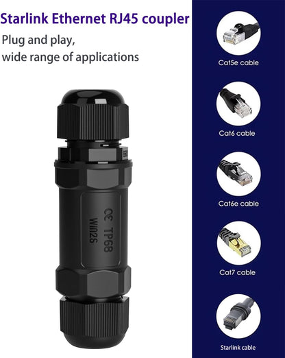 Starlink IP68 Waterproof RJ45 Coupler — PoE CAT6, view 5