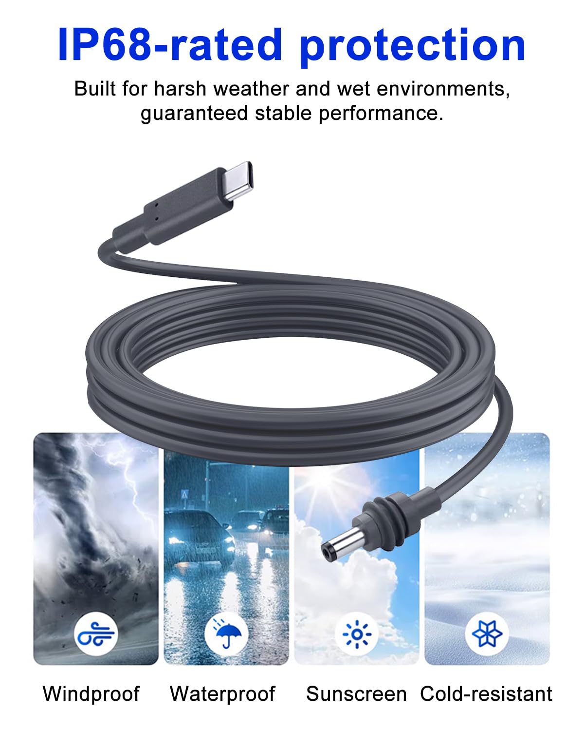 Starlink Mini Power Cable USB-C to DC5521 3.3FT, view 5