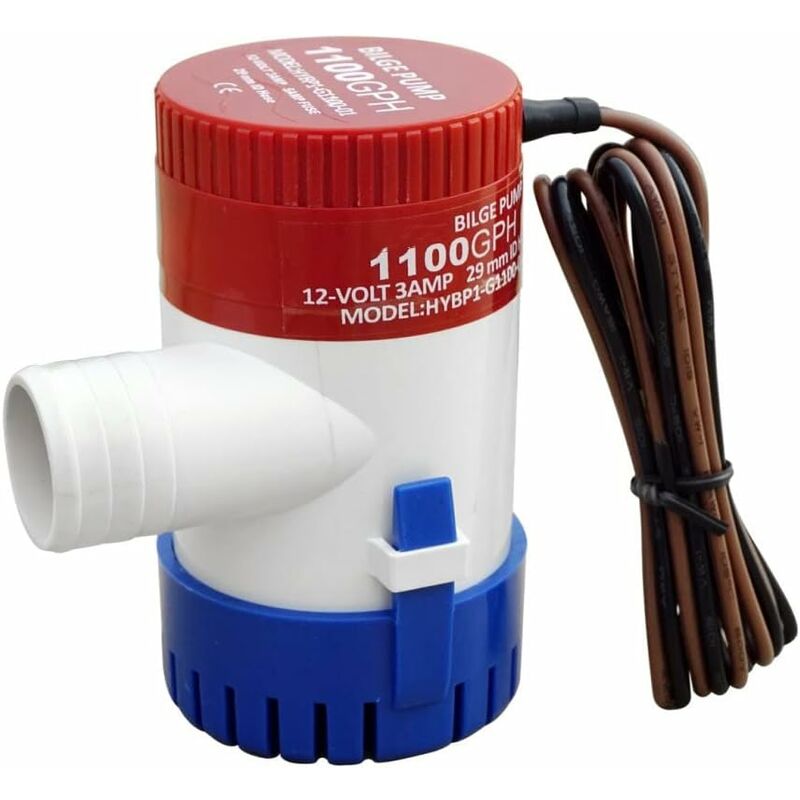 12V Marine Bilge Pump 1100GPH Non-Automatic, view 2