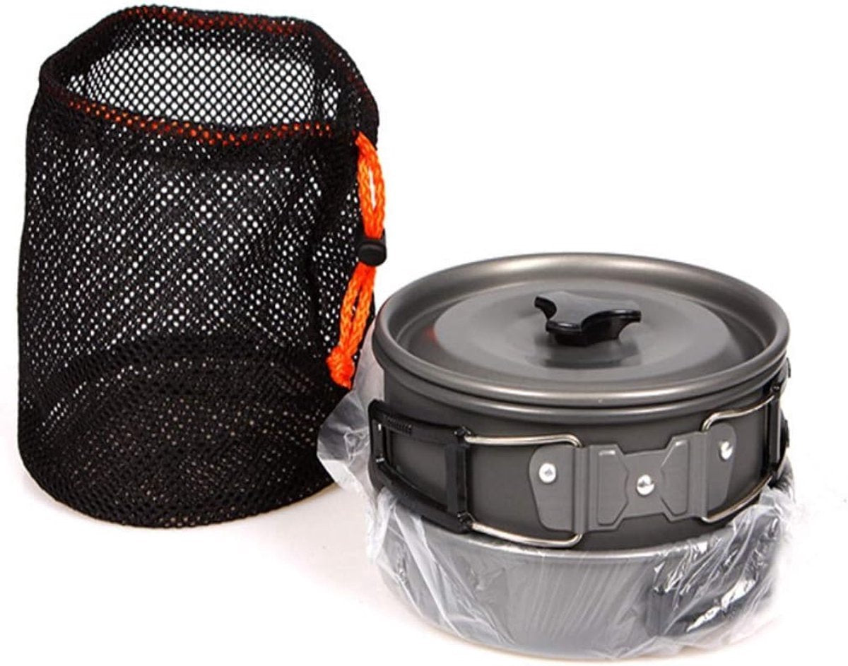 Camping Cookware Set 3 Piece with Pot, Pan & Teapot, view 2