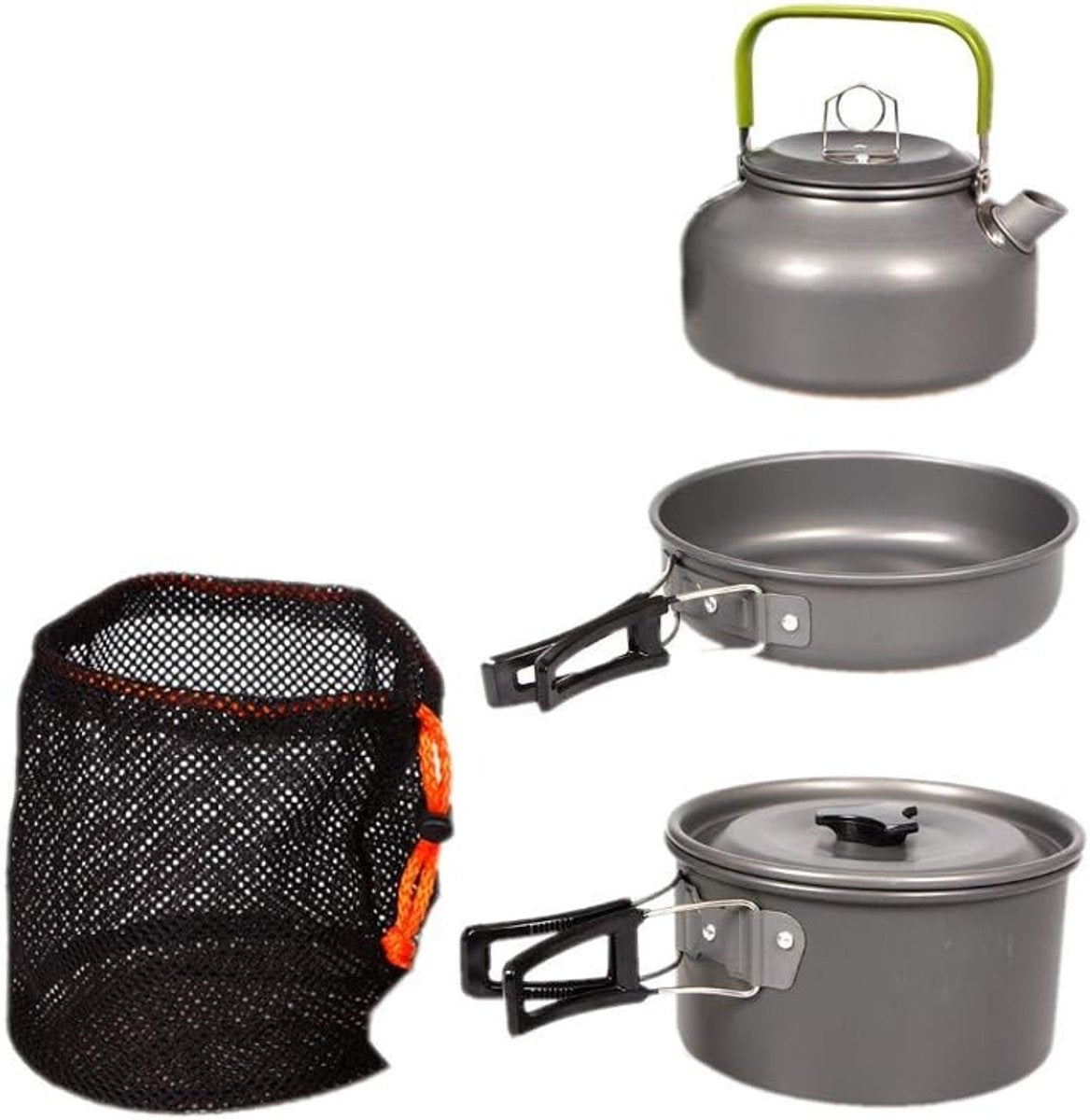 Camping Cookware Set 3 Piece with Pot, Pan & Teapot, view 7