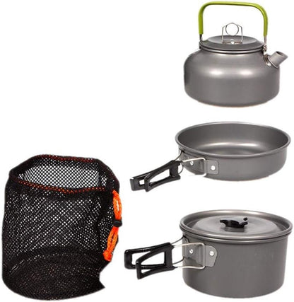 Camping Cookware Set 3 Piece with Pot, Pan & Teapot, view 7