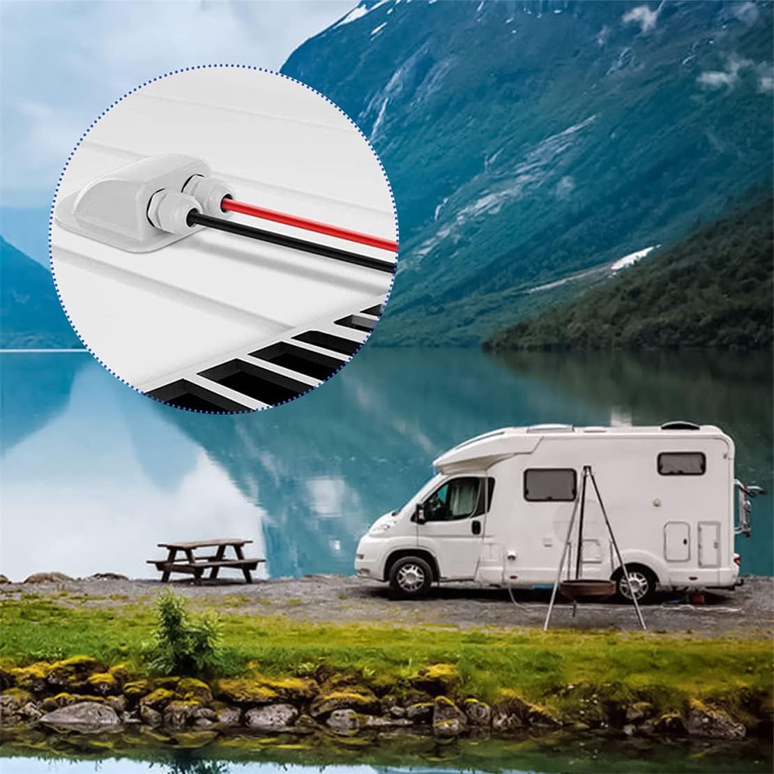Solar Cable Entry Gland Double Connector for Caravan & RV, view 7