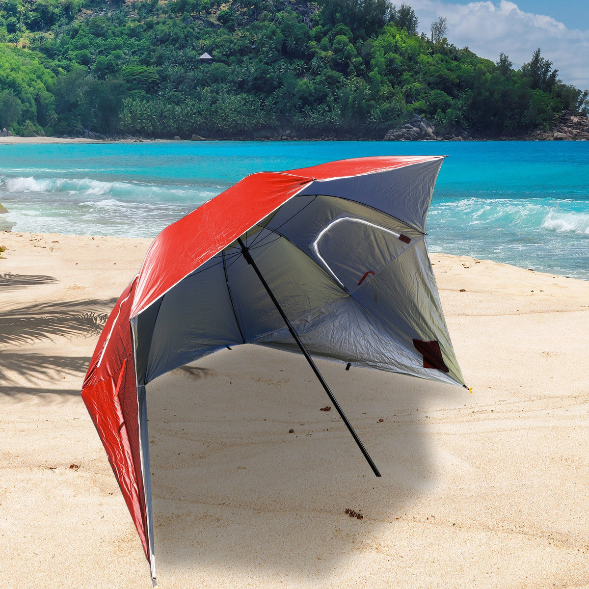 Havana Outdoors 2.4m Beach Umbrella – Red, view 4