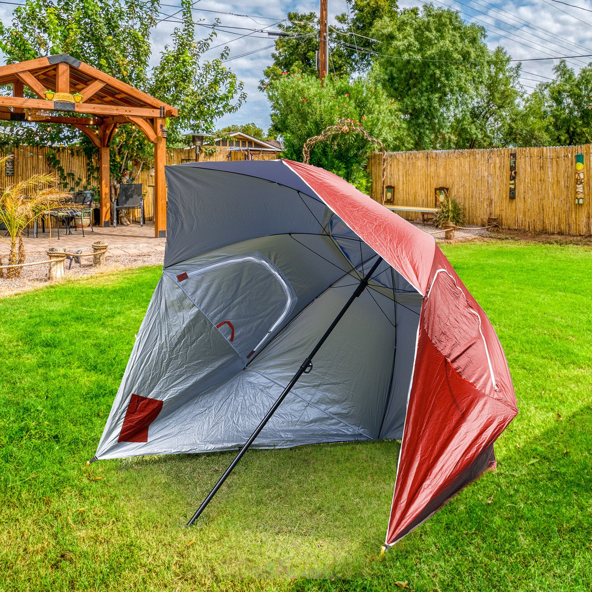Havana Outdoors 2.4m Beach Umbrella – Red, view 5