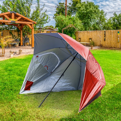 Havana Outdoors 2.4m Beach Umbrella – Red, view 5