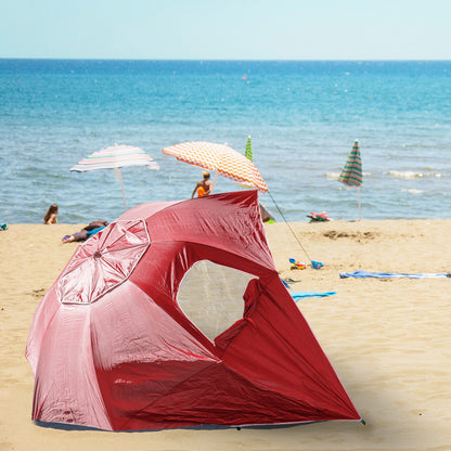 Havana Outdoors 2.4m Beach Umbrella – Red, view 6