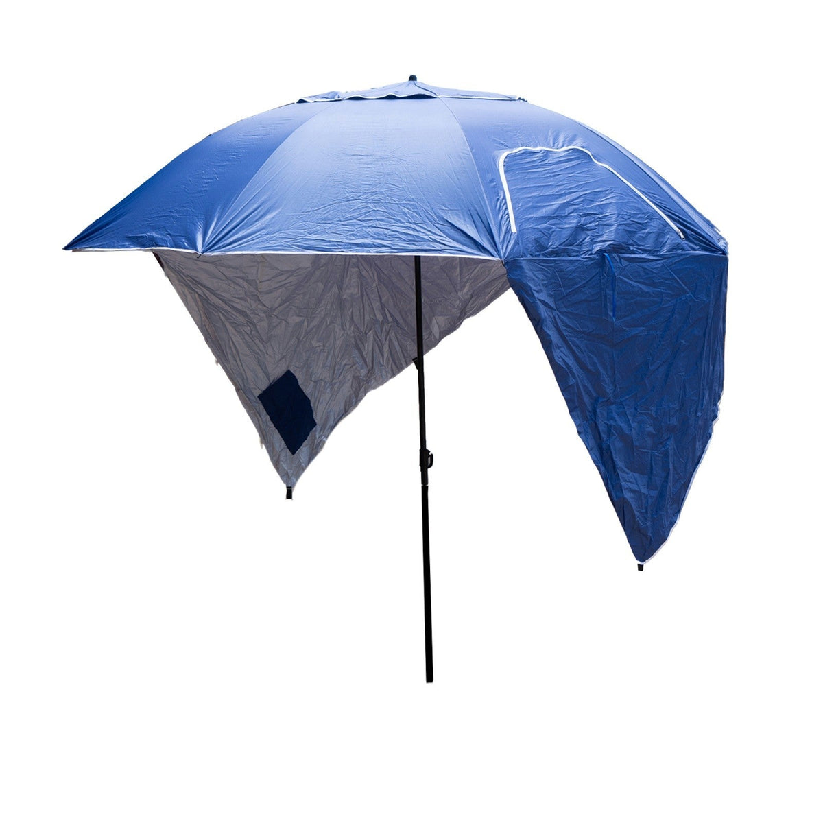 2.4m Beach Umbrella UPF 50+ with Dual Canopy & Wind Vents – Blue, view 9