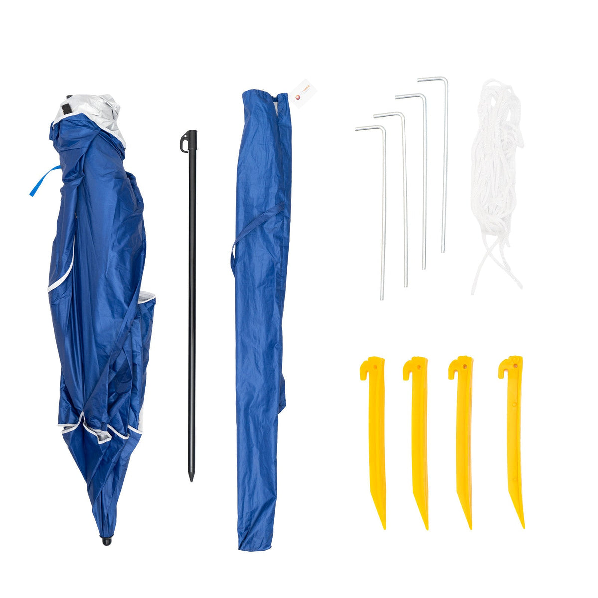 2.4m Beach Umbrella UPF 50+ with Dual Canopy & Wind Vents – Blue, view 10