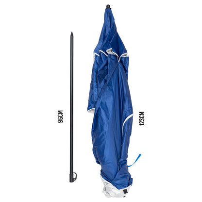 2.4m Beach Umbrella UPF 50+ with Dual Canopy & Wind Vents – Blue, view 11