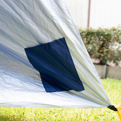 2.4m Beach Umbrella UPF 50+ with Dual Canopy & Wind Vents – Blue, view 12