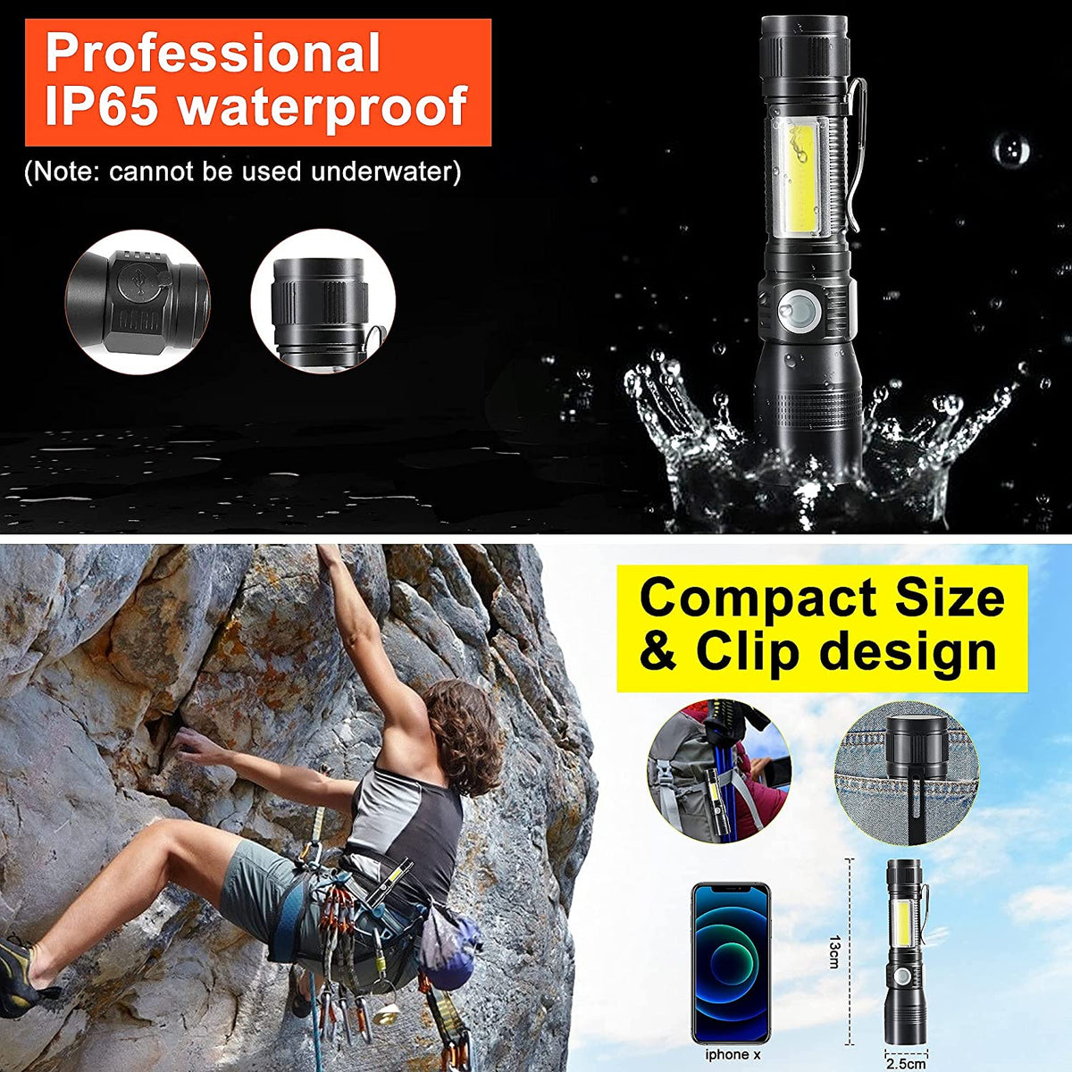 Rechargeable UV Flashlight Torch - 7 Mode, view 6