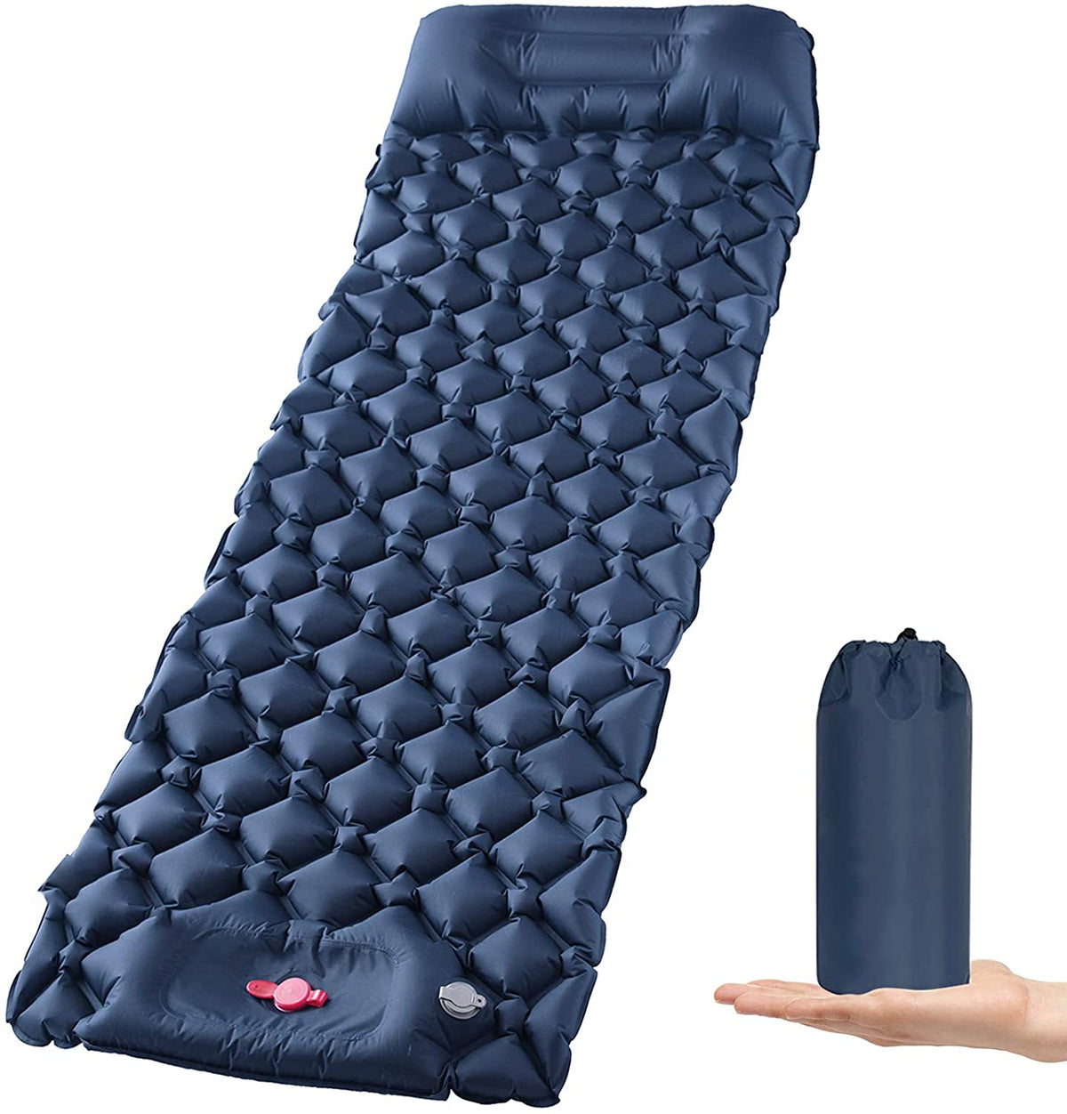 Ultralight Inflatable Sleeping Pad with Pillow & Foot Pump