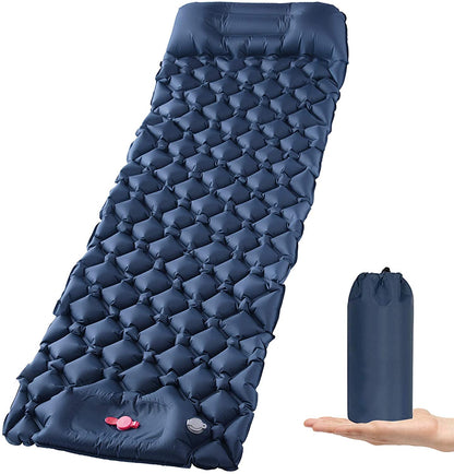Ultralight Inflatable Sleeping Pad with Pillow & Foot Pump