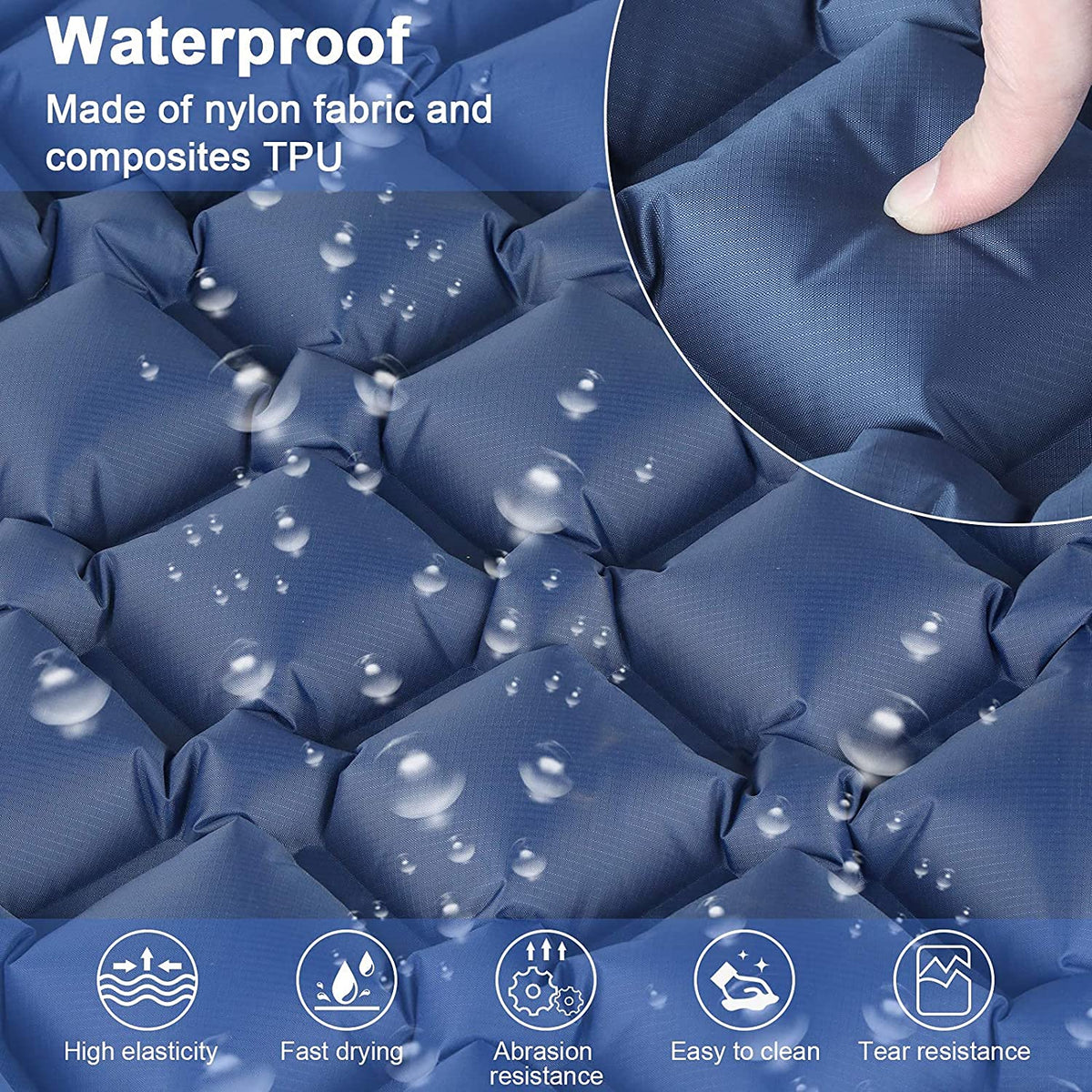 Ultralight Inflatable Sleeping Pad with Pillow & Foot Pump, view 3