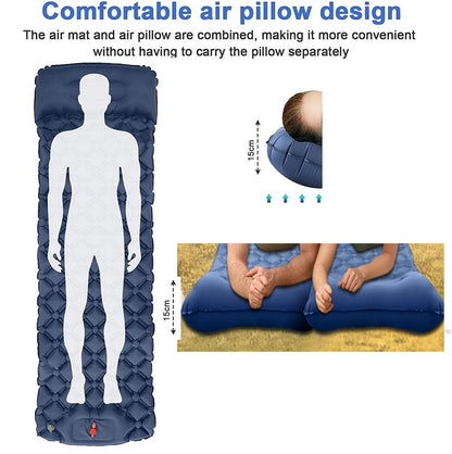 Ultralight Inflatable Sleeping Pad with Pillow & Foot Pump, view 4