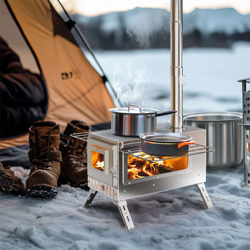 Wood Burning Camp Stove with Chimney – 2kg, view 3