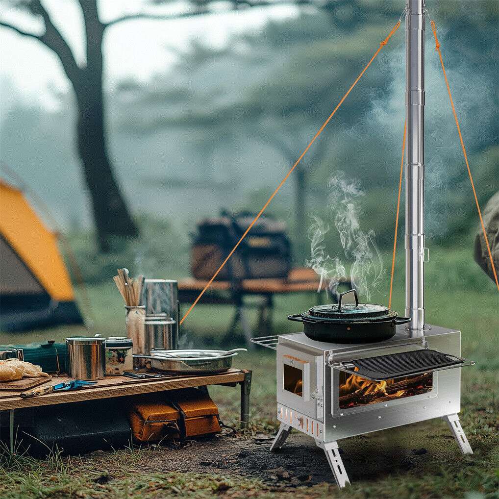 Wood Burning Camp Stove with Chimney – 2kg, view 6