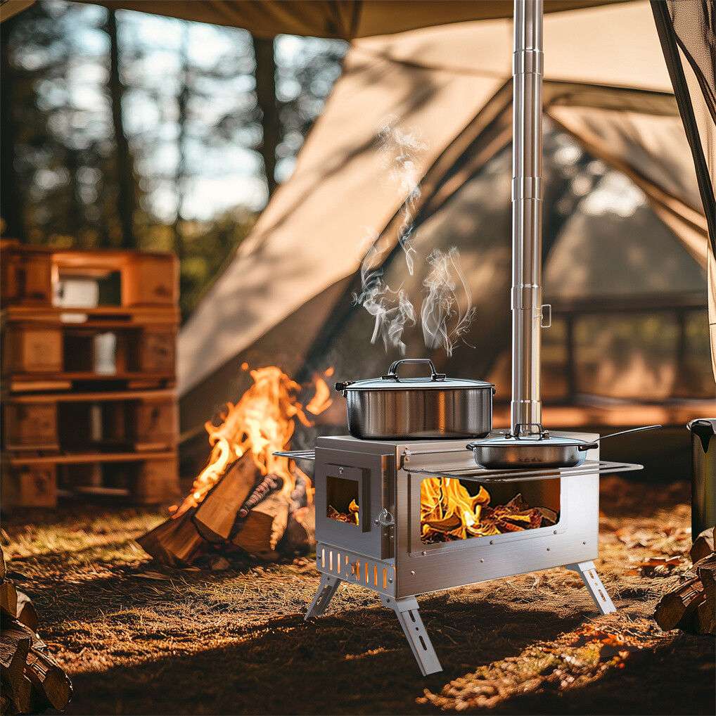 Wood Burning Camp Stove with Chimney – 2kg, view 8