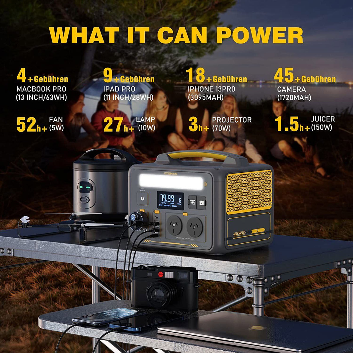 VTOMAN Jump 600X 600W Portable Power Station + Solar, view 7